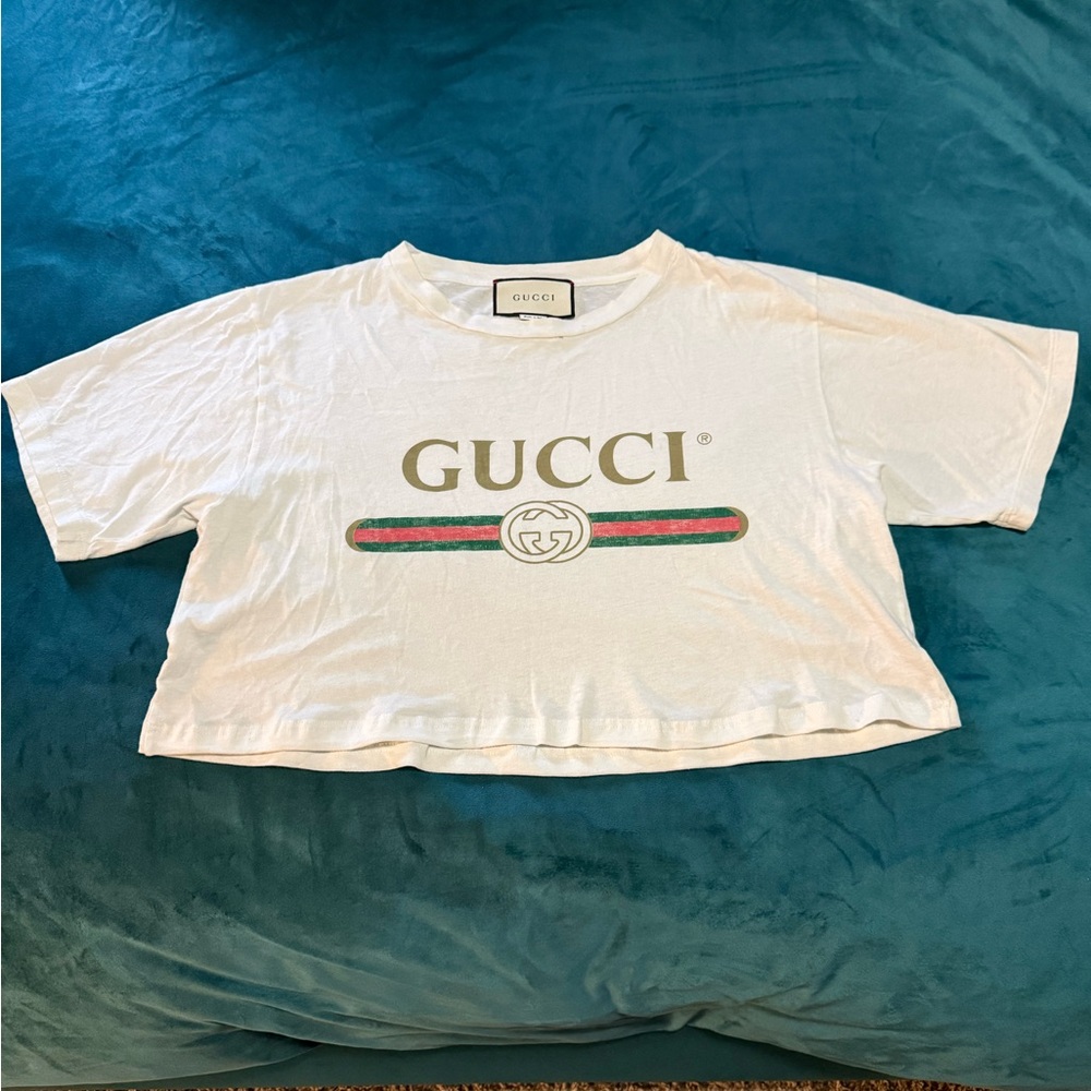Gucci White Crop Top Size Small